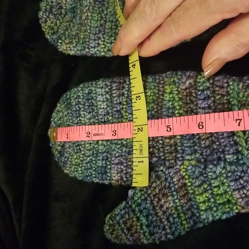 Hand Crafted Multi Colored L Adult Mittens